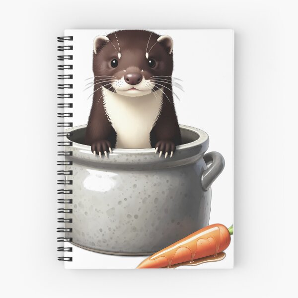 Item preview, Cute American Mink in a Stoneware Crock — Cozy Thanksgiving Feast designed and sold by pumsquare.