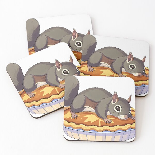 Item preview, Cute Northern Flying Squirrel Curled Up Asleep on a Giant Maple Custard Pie — Cozy Thanksgiving Feast designed and sold by pumsquare.