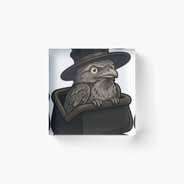 Item preview, Gothic Plague Doctor Tawny Frogmouth in a Leather Case — Dark Herbalist Familiar designed and sold by IllumeInk.