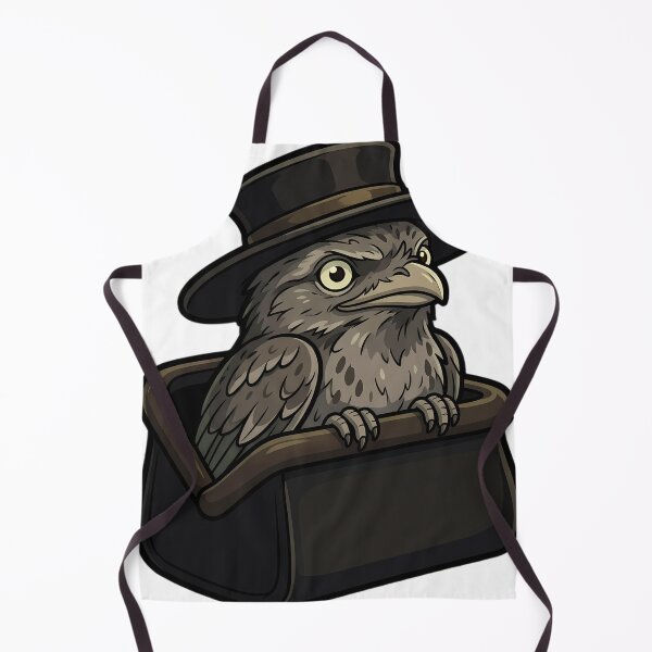 Item preview, Gothic Plague Doctor Tawny Frogmouth in a Leather Case — Dark Herbalist Familiar designed and sold by IllumeInk.