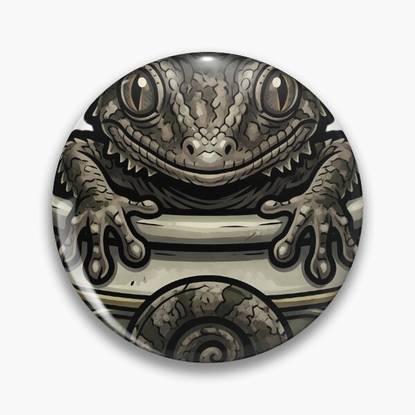 Item preview, Gothic Plague Doctor Leaf-Tailed Gecko in a Stoneware Jar — Dark Herbalist Familiar designed and sold by IllumeInk.