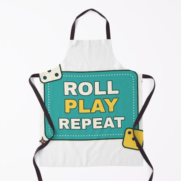 Item preview, Roll Play Repeat - Retro Game Night Dice Badge designed and sold by Playful Paper Club.