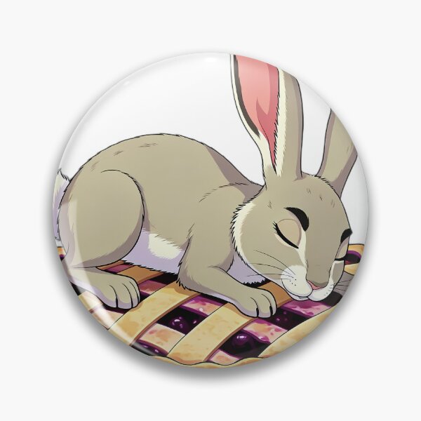 Item preview, Cute Jackrabbit Curled Up Asleep on a Giant Blueberry Crumble Pie — Cozy Thanksgiving Feast designed and sold by pumsquare.