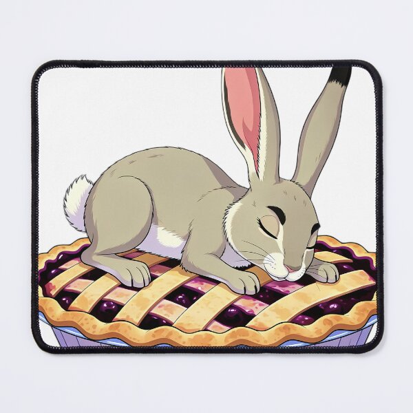 Item preview, Cute Jackrabbit Curled Up Asleep on a Giant Blueberry Crumble Pie — Cozy Thanksgiving Feast designed and sold by pumsquare.