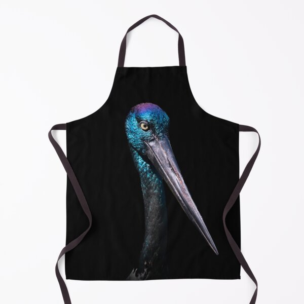 Item preview, Iridescent Black Stork Portrait on Dark Background designed and sold by Daviean.