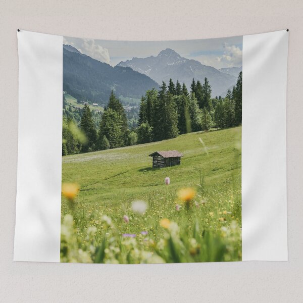 Item preview, Alpine Meadow Wooden Cabin with Mountain View designed and sold by Daviean.
