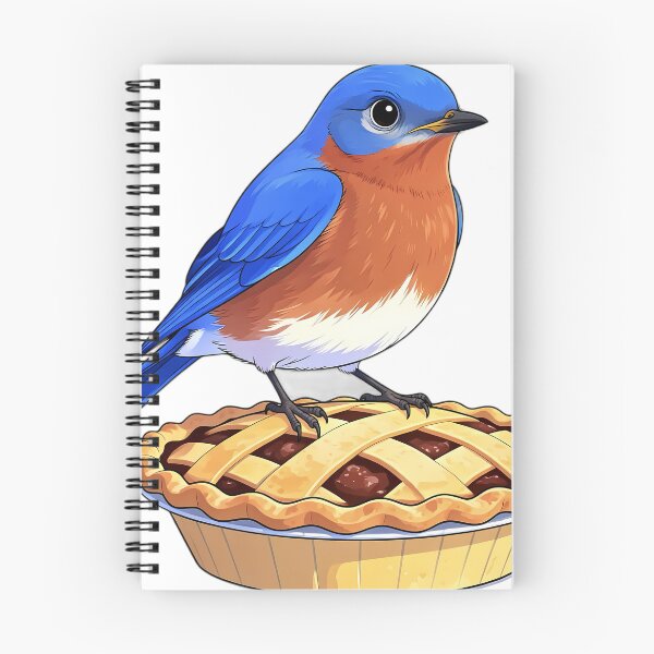 Item preview, Cute Eastern Bluebird Perched on a Giant Mincemeat Pie — Cozy Thanksgiving Feast designed and sold by pumsquare.