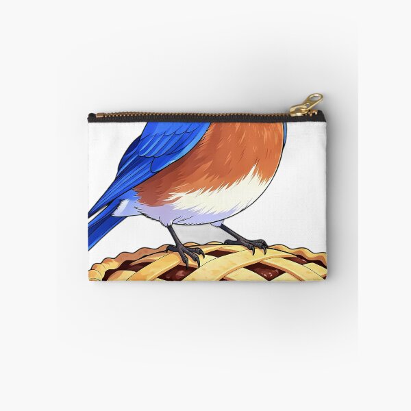 Item preview, Cute Eastern Bluebird Perched on a Giant Mincemeat Pie — Cozy Thanksgiving Feast designed and sold by pumsquare.