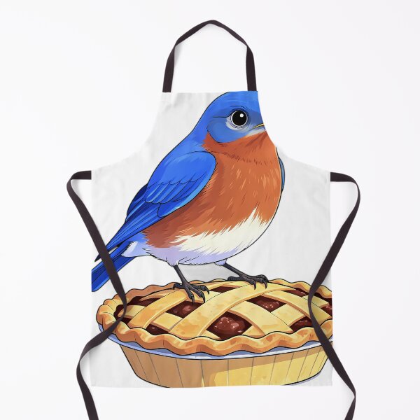 Item preview, Cute Eastern Bluebird Perched on a Giant Mincemeat Pie — Cozy Thanksgiving Feast designed and sold by pumsquare.