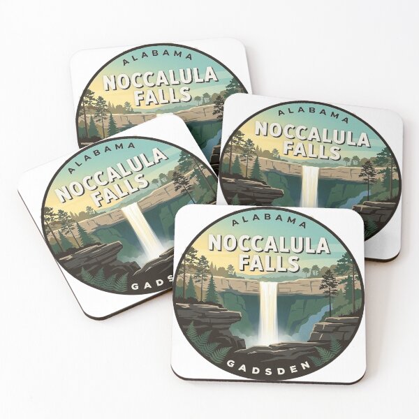 Item preview, Noccalula Falls Alabama Gorge Waterfall Round Badge Sticker designed and sold by DetourDgn.