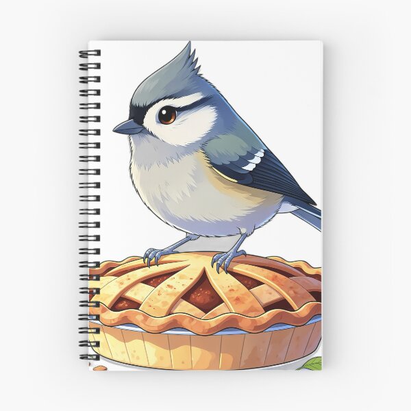 Item preview, Cute Tufted Titmouse Perched on a Giant Spiced Pear Pie — Cozy Thanksgiving Feast designed and sold by pumsquare.