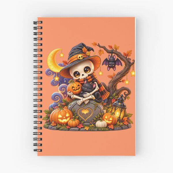 Artikelvorschau, Verzauberte Halloween-Nacht – Niedliches Totenkopf-, schwarzes Katzen- und Kürbis-Gruseldesign entworfen und verkauft von NEFERSIGN.