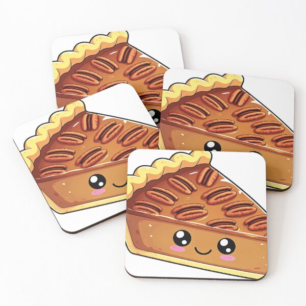 Item preview, Kawaii Pecan Pie Slice with a Sweet Happy Face — Cozy Thanksgiving Treat designed and sold by pumsquare.
