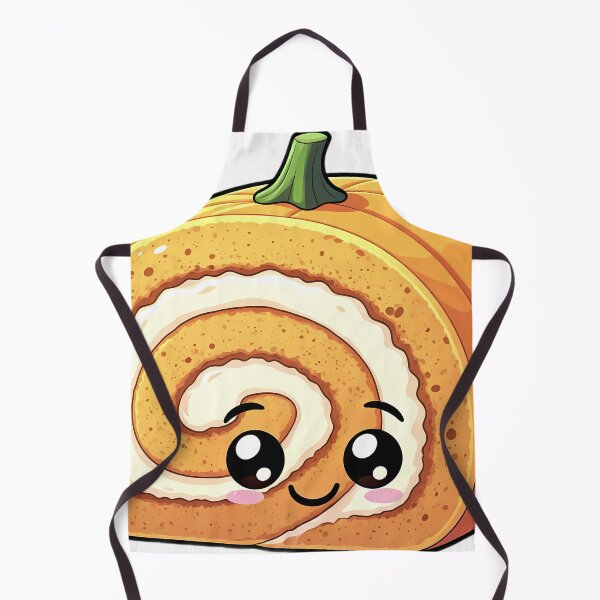 Item preview, Kawaii Pumpkin Roll Slice with a Sweet Happy Face — Cozy Thanksgiving Treat designed and sold by pumsquare.