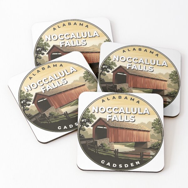 Item preview, Noccalula Falls Park Alabama Covered Bridge Vintage Round Badge Sticker designed and sold by DetourDgn.