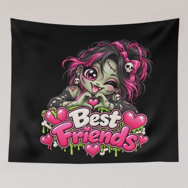 Item preview, Best Friends Female Zombie – Cute Creepy Kawaii Undead Girl designed and sold by aventi24.