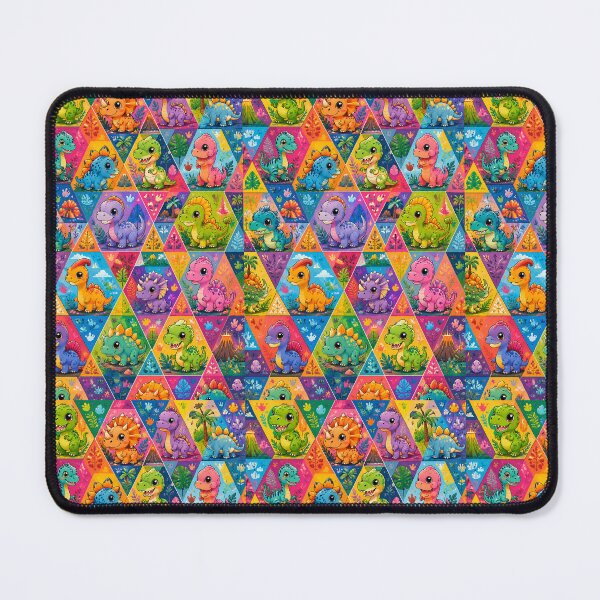 Item preview, Cute Baby Dinosaur Tessellation – Vibrant Colorful Dino Pattern designed and sold by vinothmech53.