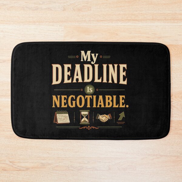 Item preview, My Deadline Is Negotiable. | Funny Office & Procrastination Humor Retro Typography designed and sold by Irene Catchmind.