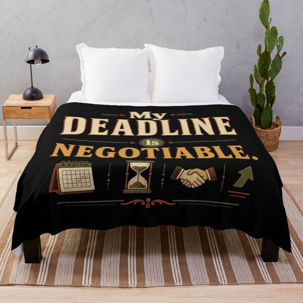 Item preview, My Deadline Is Negotiable. | Funny Office & Procrastination Humor Retro Typography designed and sold by Irene Catchmind.