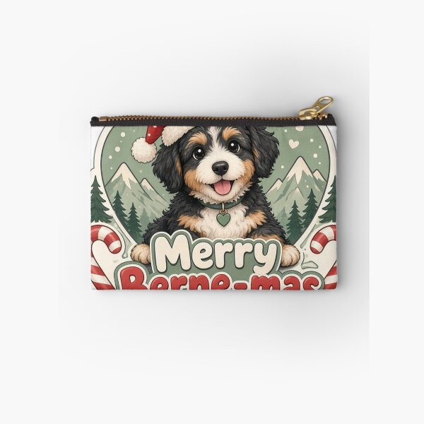 Aperçu de l'œuvre Bernedoodle Christmas Merry Berne-mas Gift créée et vendue par Soft Merch.