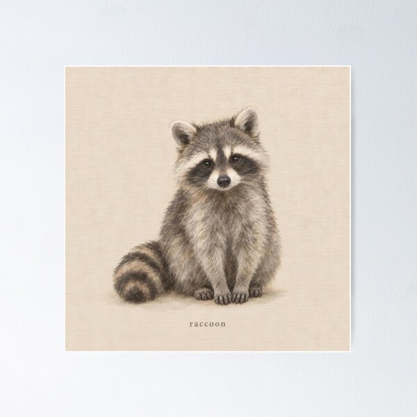 Item preview, Raccoon Nursery Watercolor | Woodland Wall Art designed and sold by FixationStudio.