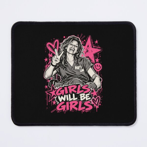 Item preview, Aileen Wuornos Girls Will Be Girls Pink Graffiti Peace Sign Portrait designed and sold by ytokkeq.
