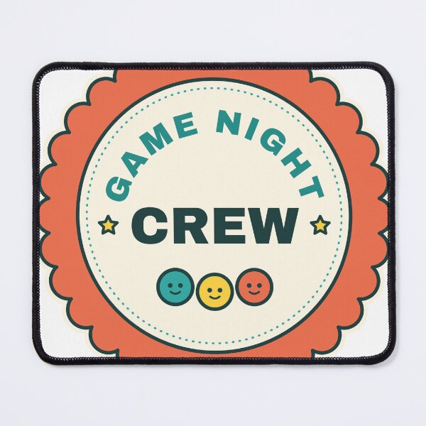 Item preview, Game Night Crew - Retro Scalloped Badge designed and sold by Playful Paper Club.