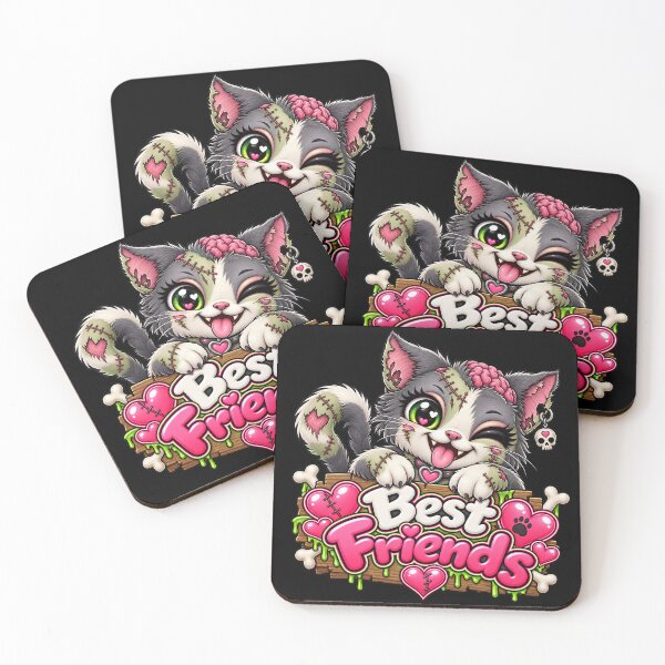 Item preview, Title: Best Friends Zombie Kitten – Cute Creepy Kawaii Undead Cat designed and sold by aventi24.