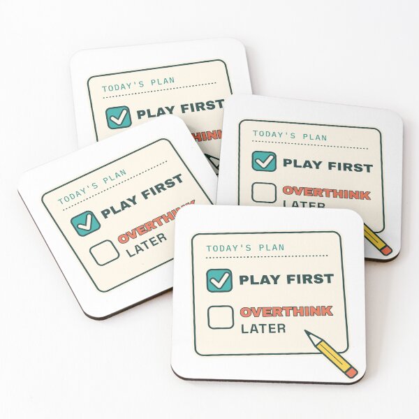 Item preview, Play First Overthink Later - Funny Checklist designed and sold by Playful Paper Club.