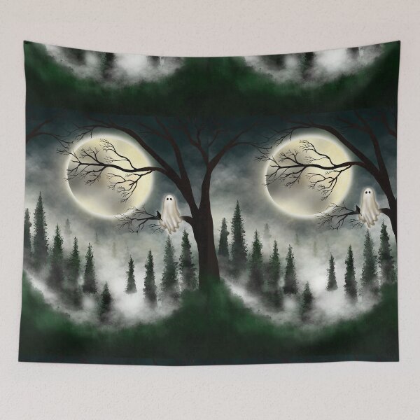 Item preview, The ghost lives with the cat in solitude atop the tree. designed and sold by Puifai2489.