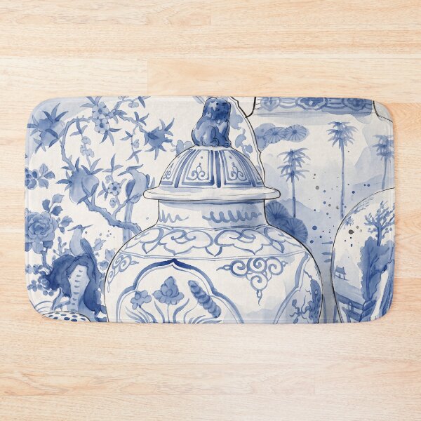 Item preview, Chinoiserie Blue and White Ginger Jars Watercolor designed and sold by Fani*.