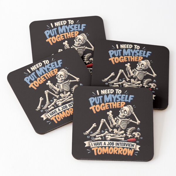 Item preview, Job Interview Tomorrow – Funny Skeleton Putting Himself Together designed and sold by Tadeusz1.