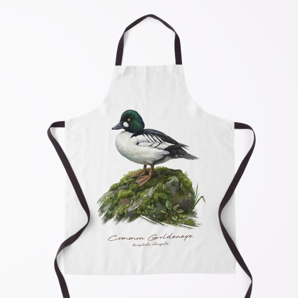 Item preview, Common Goldeneye on Mossy Rock Bird Illustration designed and sold by Takeda-art.