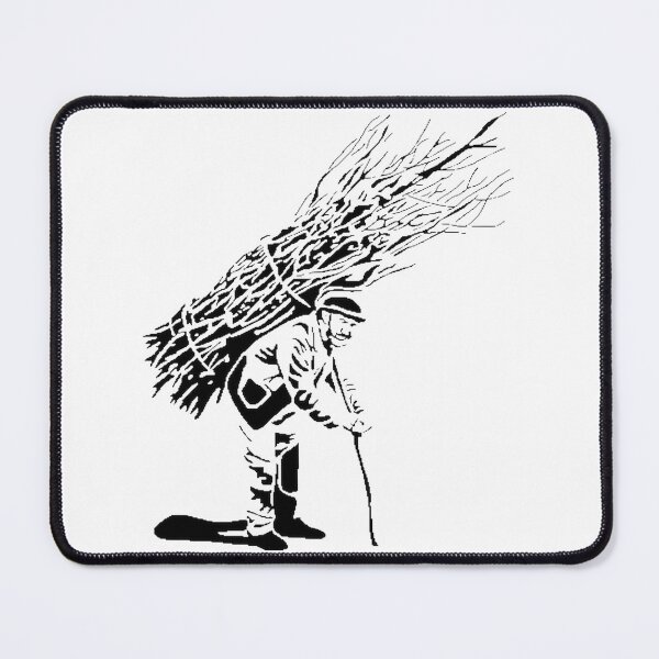 Item preview, Man Carrying Black Wooden Plank Illustration Design designed and sold by Nick Crompton.