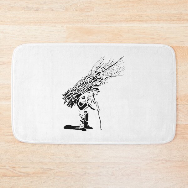 Item preview, Man Carrying Black Wooden Plank Illustration Design designed and sold by Nick Crompton.