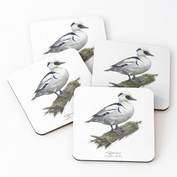 Item preview, Smew by the Water Bird Illustration designed and sold by Takeda-art.