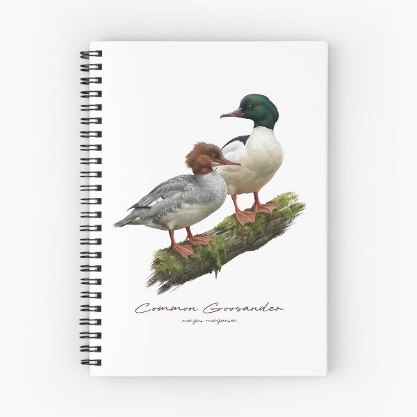 Item preview, Common Goosander on Mossy Log Bird Illustration designed and sold by Takeda-art.