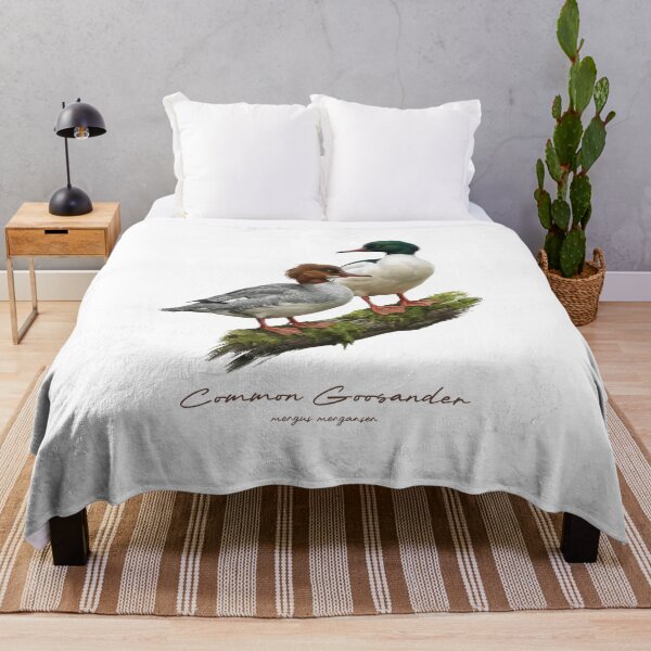 Item preview, Common Goosander on Mossy Log Bird Illustration designed and sold by Takeda-art.
