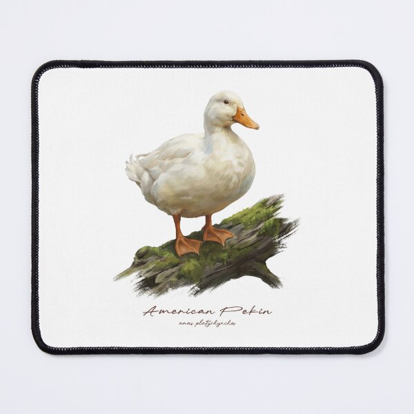 Item preview, American Pekin on Mossy Log Bird Illustration designed and sold by Takeda-art.