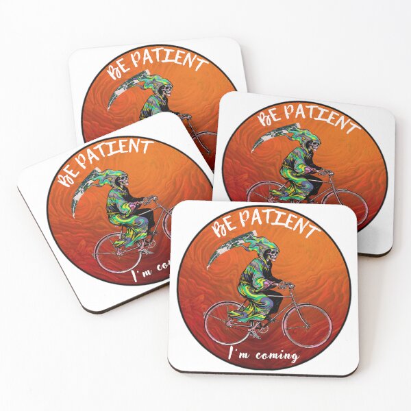Item preview, Be Patient I'm Coming - Funny Grim Reaper Riding Bicycle designed and sold by Stefanrajzer.