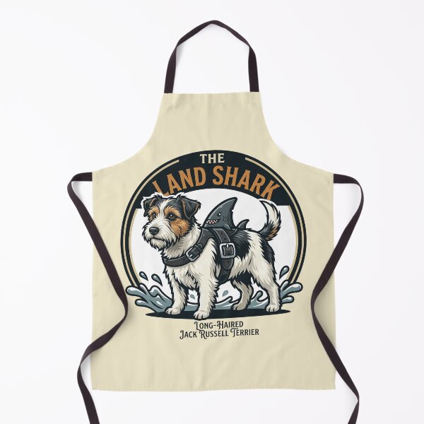 Artikelvorschau, Langhaariger Jack Russell Terrier mit Landhai-Motiv – Lustige Terrier-Kunst entworfen und verkauft von Vin Zzep.
