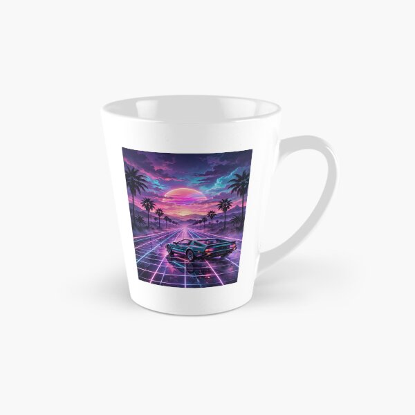 Item preview, Retro Sports Car on Neon Grid Highway at Sunset designed and sold by kooliros14.