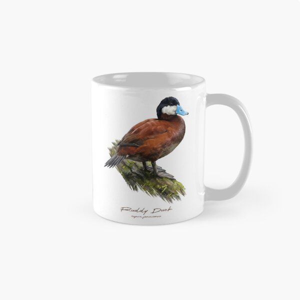 Item preview, Ruddy Duck on Mossy Log Bird Illustration designed and sold by Takeda-art.