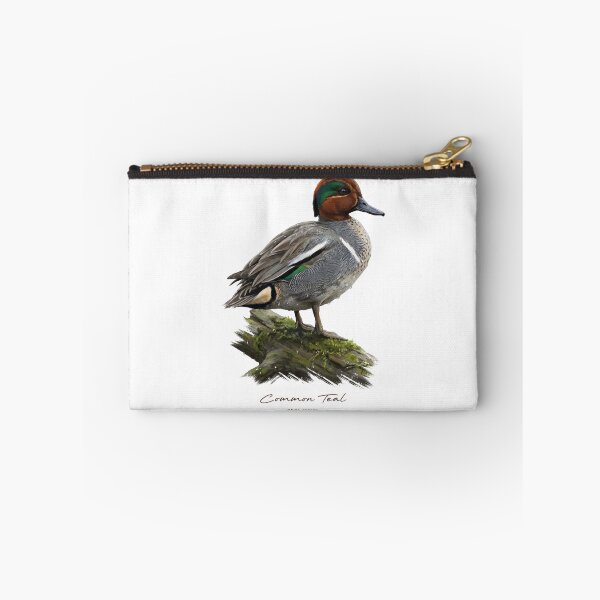 Item preview, Common Teal on Mossy Log Bird Illustration designed and sold by Takeda-art.