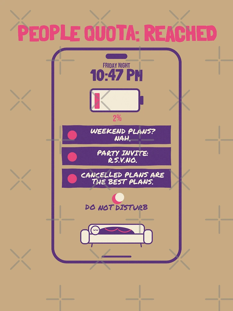 Thumbnail 6 von 6, Premium Oversized Pullover, People Quota Reached Introvert Phone Riso designt und verkauft von somebasic.