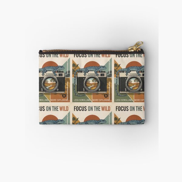 Item preview, Focus on the Wild – Retro Blue-Tongue Lizard on Vintage Camera designed and sold by Random Designs.