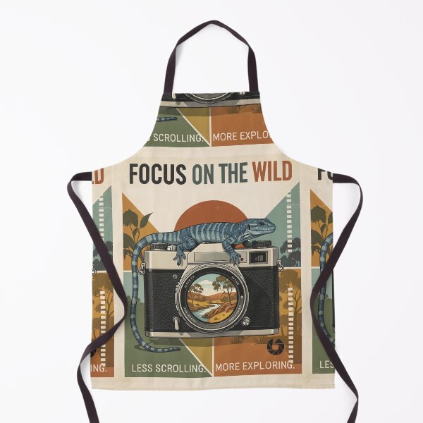 Item preview, Focus on the Wild – Retro Blue-Tongue Lizard on Vintage Camera designed and sold by Random Designs.