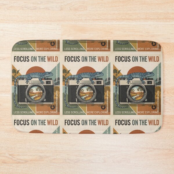 Item preview, Focus on the Wild – Retro Blue-Tongue Lizard on Vintage Camera designed and sold by Random Designs.