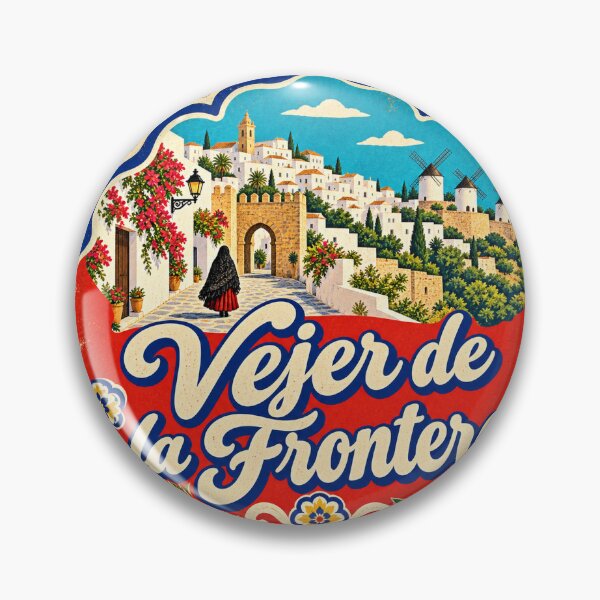 Item preview, Vejer de la Frontera Spain Travel Souvenir Painted Mediterranean Sign designed and sold by VisualArtsOasis.
