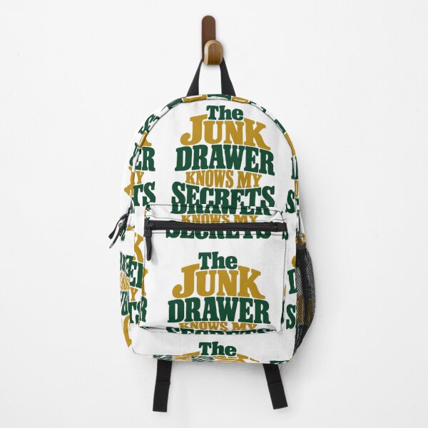 Artikelvorschau, Junk Drawer Secrets Green Gold Lettering Humor entworfen und verkauft von Bikivuno.